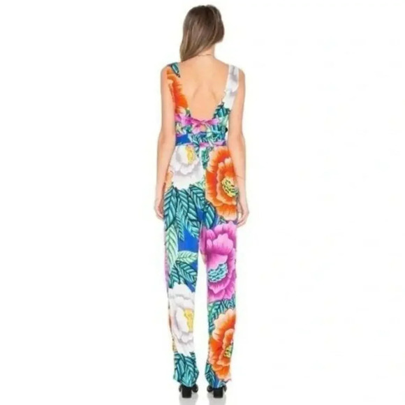 MARA HOFFMAN Cut Out Front Jumpsuit in Flora Stone Size 6 Tropical Floral Print - Picture 3 of 11